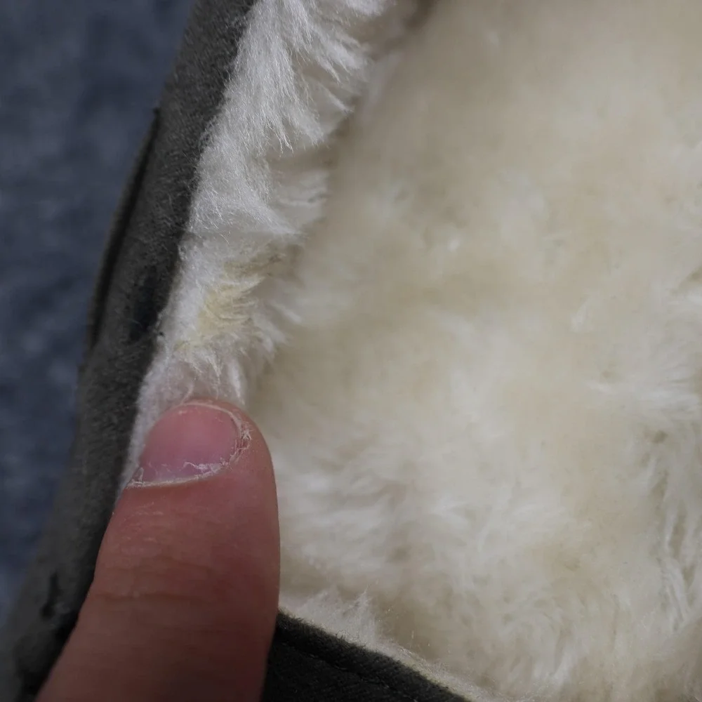 Cat & Jack Slippers Shoes Girls Size 4‎ Gray Moccasin Faux Fur Lined Bow CADI